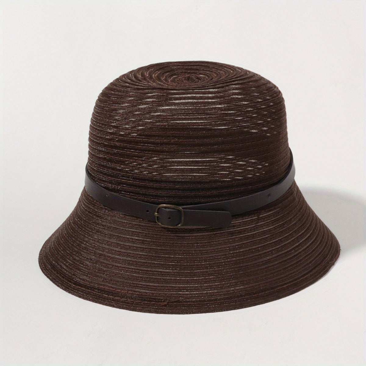 Brown Mesh Bucket Hat Vintage Jazz Fisherman Cap