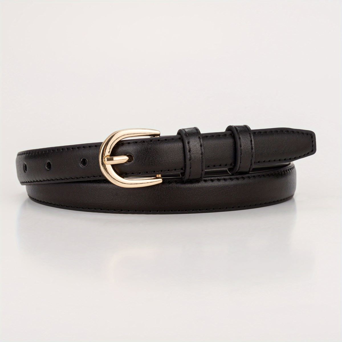 Kids PU Leather Belt with Half Oval Buckle Head
