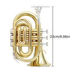 Pro Pocket Trumpet B flat Brass Kaluolin K200 Horn 7C Silver Plated