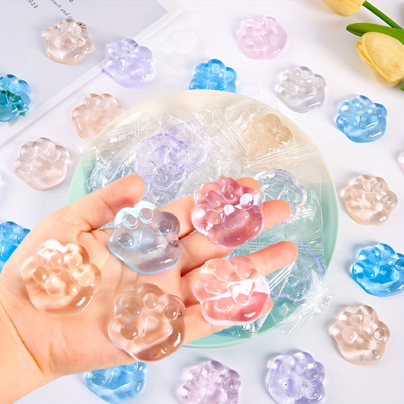 5pcs Cat Paw Stress Relief Fidget Toys Soft Rubber Gummies