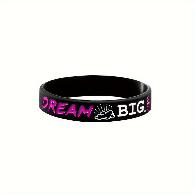 4Pcs Dream Inspire Create Believe Silicone Bracelet Wristband