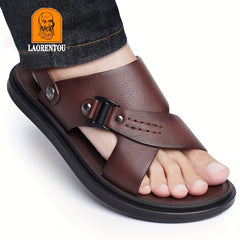 LAORENTOU Men's Non Slip Sandals Wear resistant Comfy Beach Shoes