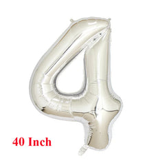 Silver Aluminum Film Large Numbers 0-9 for Party Decoration