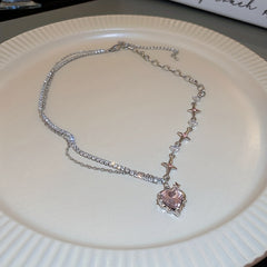 Y2K Irregular Heart Star Necklace for Women