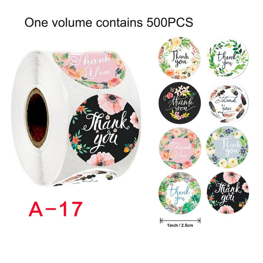 500pcs Baking Floral Shop Wedding Sticker Tag