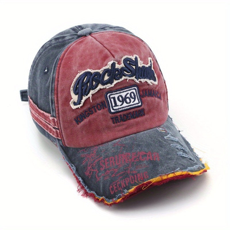 Vintage Baseball Cap 1969 Retro Washed Old Letters Embroidered Hat