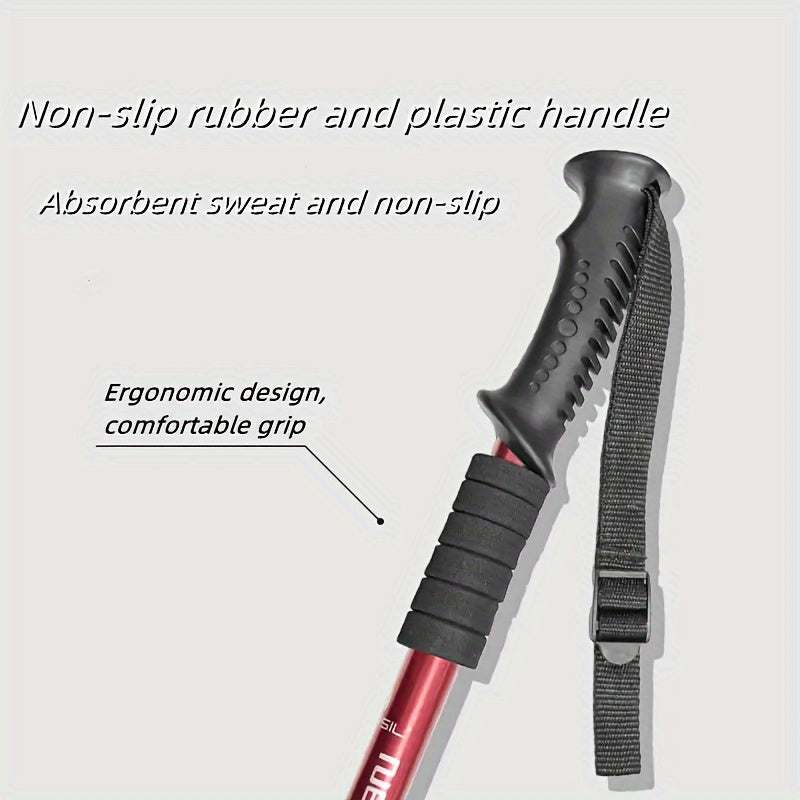 Aluminum 6061 4-section Straight Handle Climbing Stick