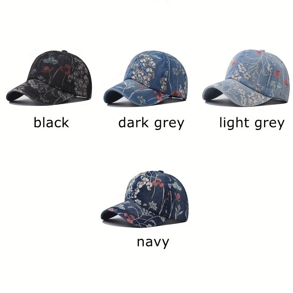 Casual Sunscreen Washed Print Cowboy Baseball Cap Hat