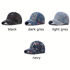 Casual Sunscreen Washed Print Cowboy Baseball Cap Hat