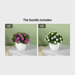 Artificial Plant 31 Small Daisy Round Pot Potted Wedding Home Bedroom Decoration