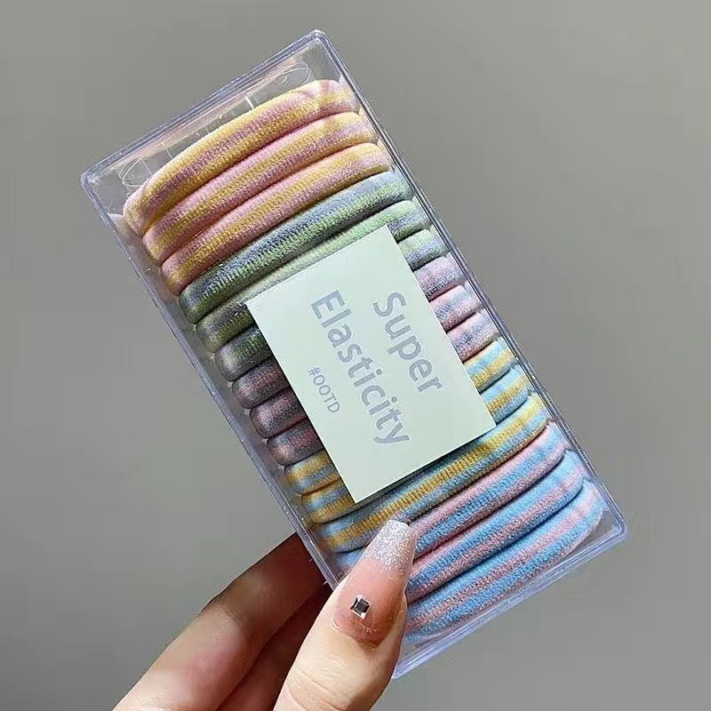 15pcs Colorful Hair Ties Ponytail Holders Elastic Stretchy Ornaments