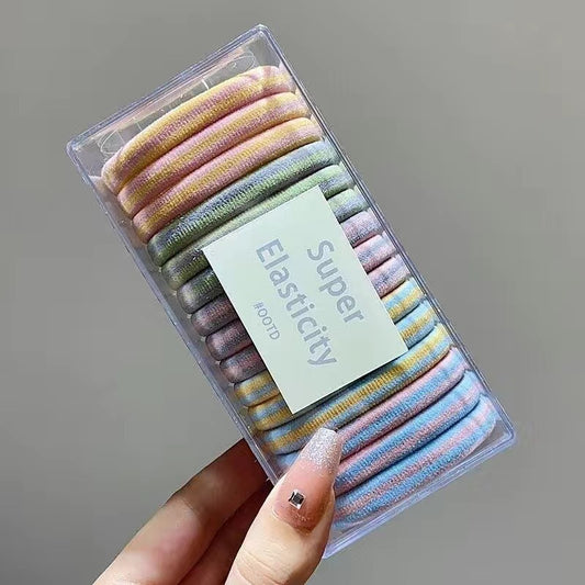 15pcs Colorful Hair Ties Ponytail Holders Elastic Stretchy Ornaments