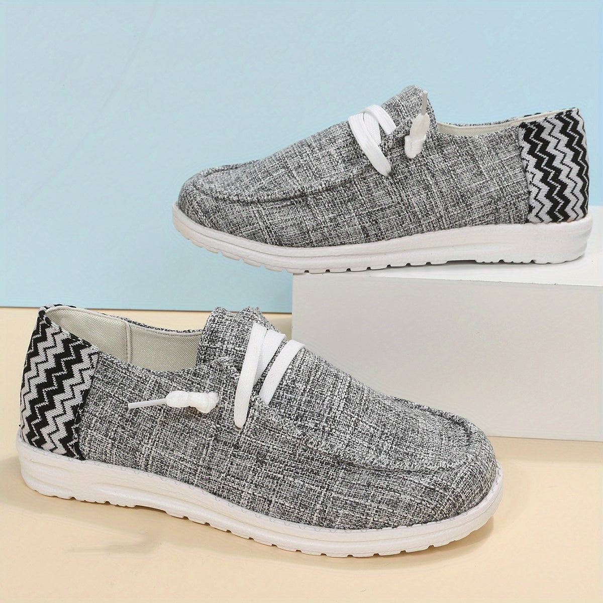 Women's Flat Canvas Shoes Casual Low Top Walking Shoes