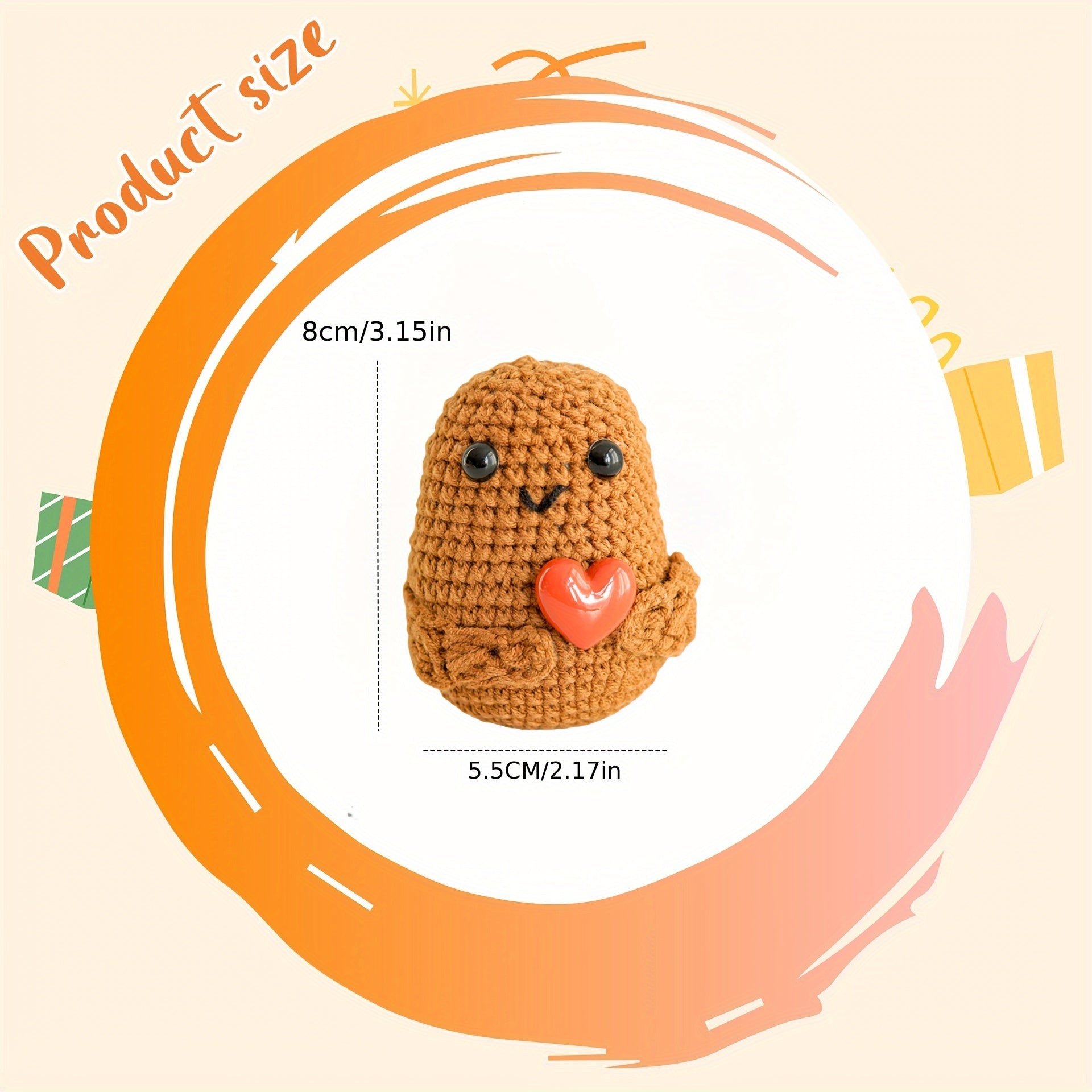 Crochet Potato Doll Red Heart Soft Fabric Desktop Decor Gift for Friend