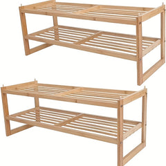 Bamboo Shoe Rack For Entryway Shoe Shelf Closet Shoe Storage Organizer