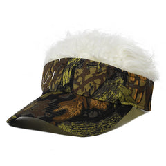 Men's Visor Hat With Wig