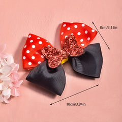 Cute Ribbon Polka Dot Bow Hair Clips for Girls