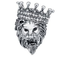 Vintage Lion Brooch King Of The Prairie Crown Pin Coat Jacket Suit Accessories
