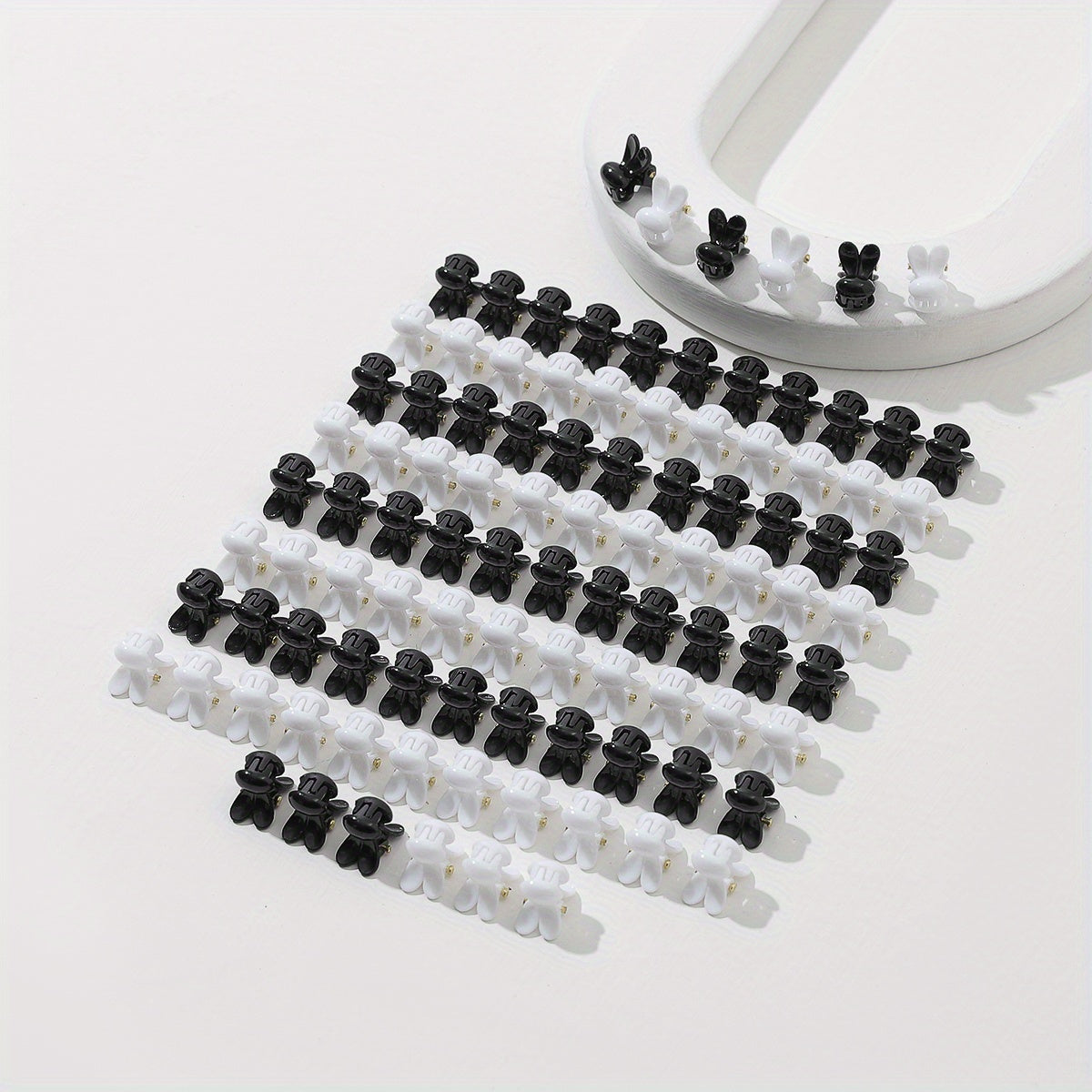 100pcs Mini Rabbit Head Hair Claw Hair Clip Accessories