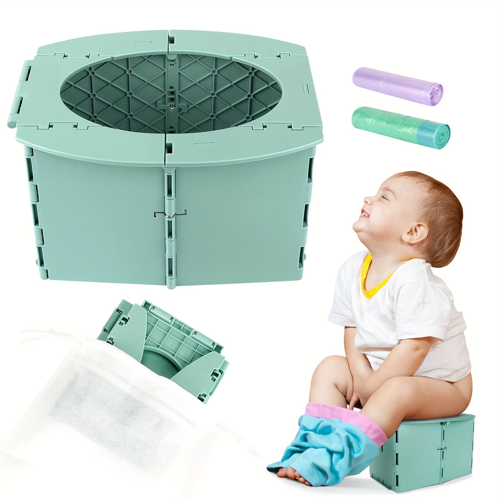 Portable Folding Toilet with Bag - Convenient Potty Training