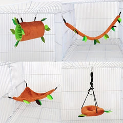 Rat Climbing Swing Toy Set Hammock Squirrel Drill Tube Twig & Leaf