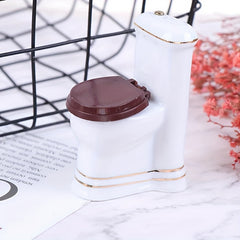 5pcs Ceramic Bathroom Set with Mini Bathtub Mirror & Toilet Figurine Decor