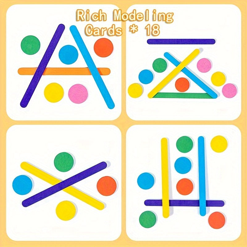 Kids Rainbow Stick Puzzle Montessori Toys Educational Wooden Toy