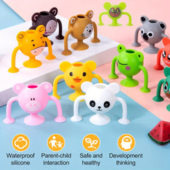 12pcs Silicone Suction Toys Pop Sucker Toys For Stress Release