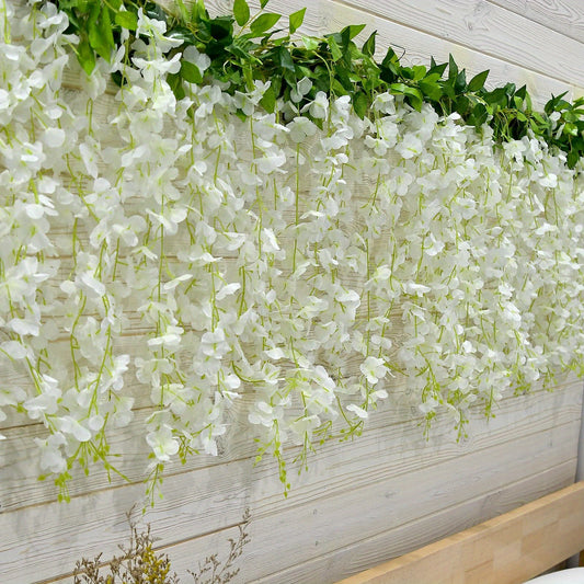 16 Branches Wisteria Hanging Flowers 46 Cm Artificial Wisteria Vine Silk Flowers