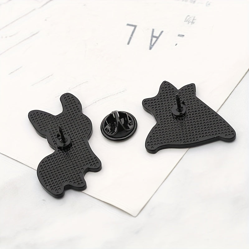 Dog Husky Shiba Inu Raised Butt Love Oil Heart Brooch Collar Pin Alloy Badge