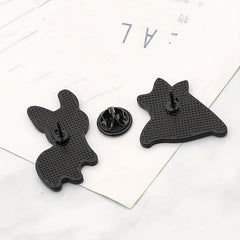 Dog Husky Shiba Inu Raised Butt Love Oil Heart Brooch Collar Pin Alloy Badge