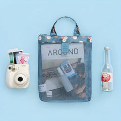 Mesh Tote Bag Travel Storage Bag Swimming Beach Bag Handbag