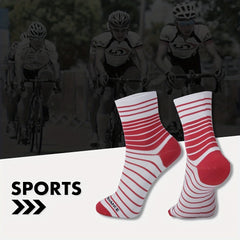 5 Pairs Men's Striped Pattern Sports Socks - Athletic Quarter Socks