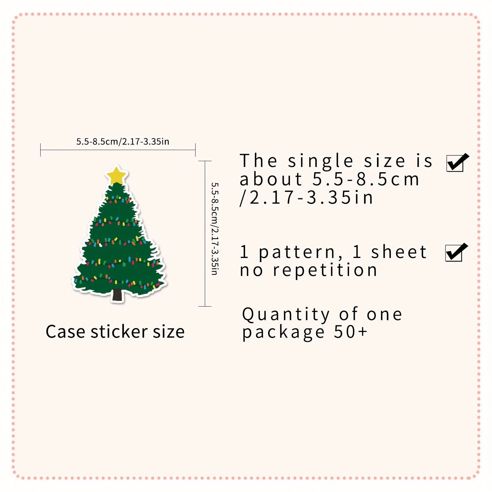 50 Christmas Doodle Stickers DIY Notebook Skateboard Water Cup Lug