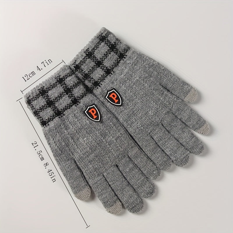 Winter Warm Gloves Touch Screen Windproof Knitted Outdoor Gloves