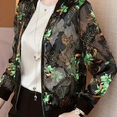 Casual Zip-Up Jacket Long Sleeve Loose Outerwear
