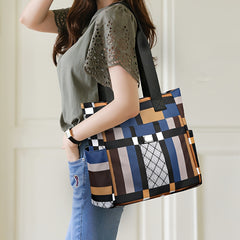 Geometric Tote Bag Large Capacity Lightweight Casual Shoulder Bag