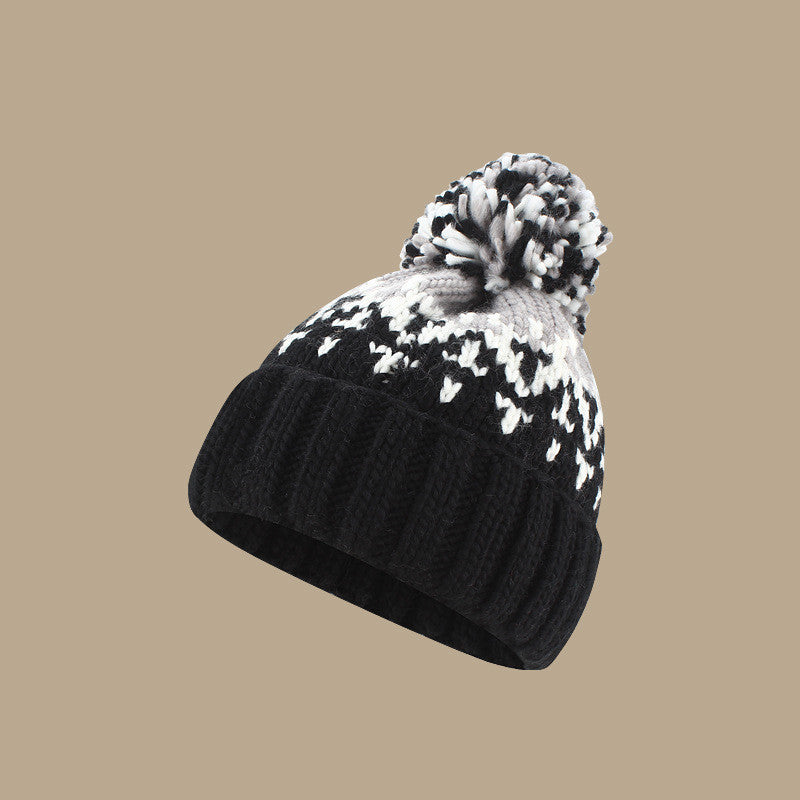 Hairball Knit Winter Beanie Hat Unisex Ear Protection Girls Women Gift
