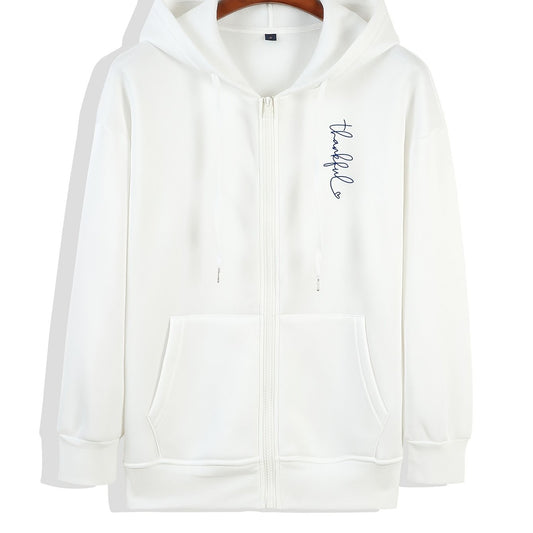 Casual Zip Up Pocket Hoodie Long Sleeve Drawstring Hoodies Sweatshirt