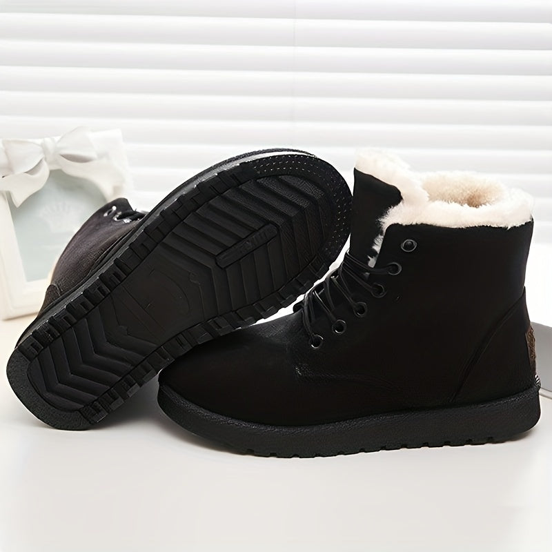 Women's Snow Boots Faux Fur Lining Warm Ankle Boots Mid Calf Boots