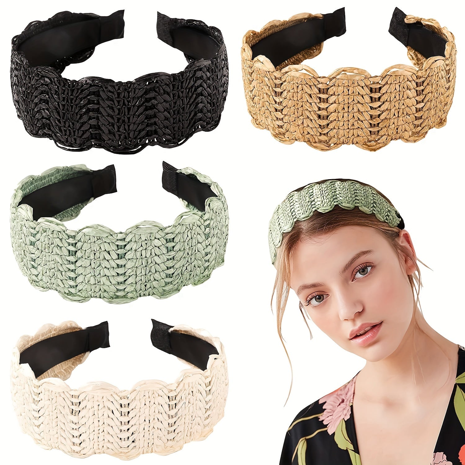Bohemian Lace Hairband Retro Ethnic Style Wide Brim Head Buckle Hair Accessories