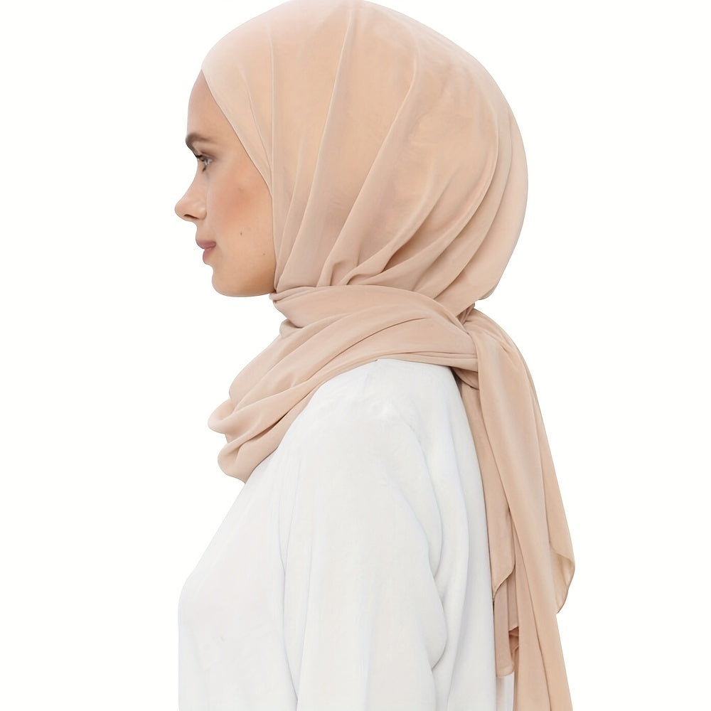 Soft Chiffon Hijab Solid Headwear Casual Shawl Bandana