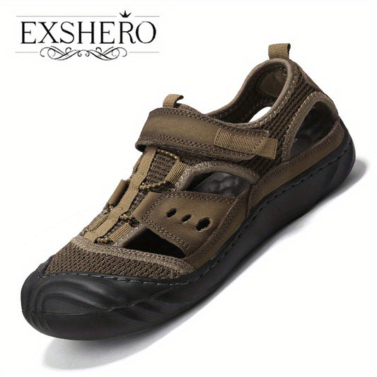 Men's Leather Non slip Sandals Quick Dry Beach Shoes
