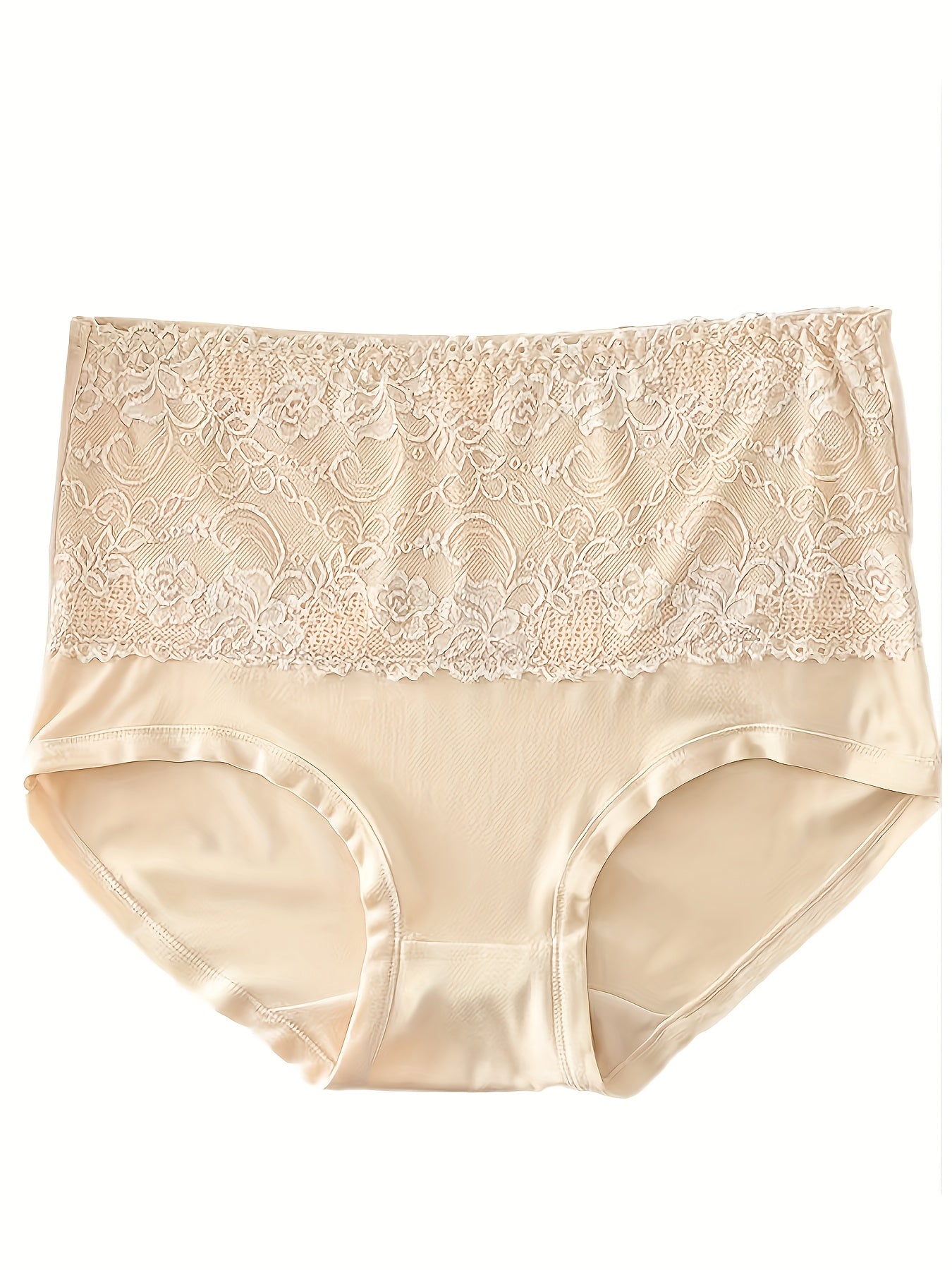 4 Pack Plus Size Lace High Waisted Comfort Panties Set