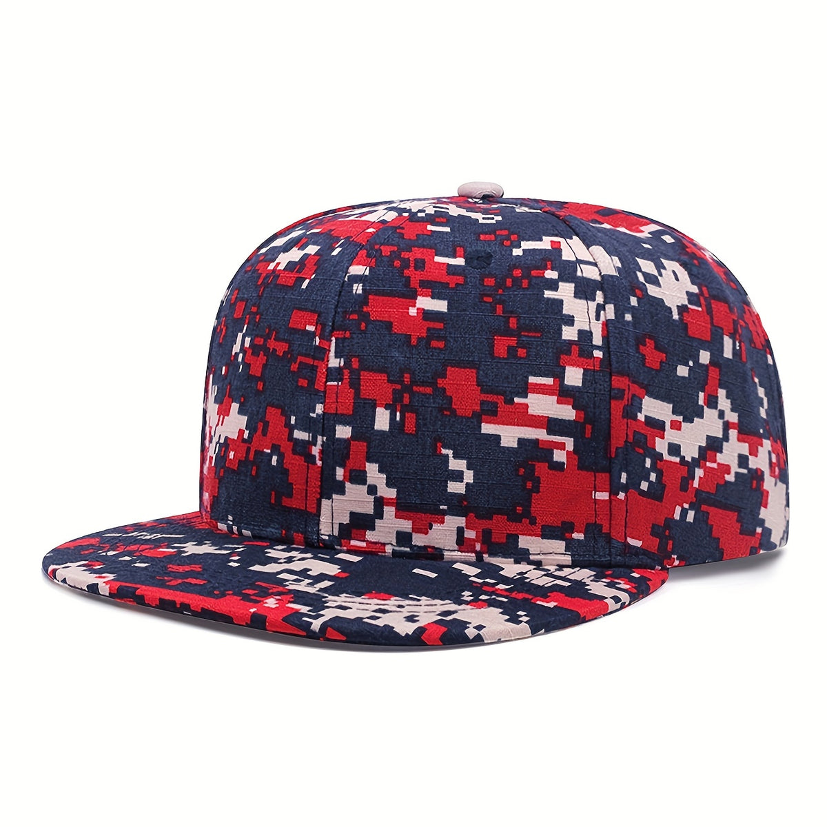Red Mosaic Print Snapback Hat Hip Hop Unisex Baseball Cap