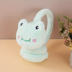Frog Earmuffs for Winter Plush Ear Covers Knitted Hand Wash Ear Warm