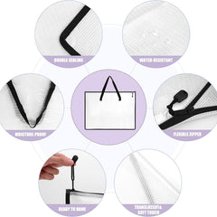 Large Capacity Transparent Tote Bag for Artwork and Stationery Storage