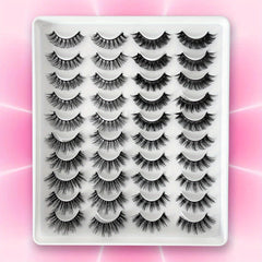 20 Pairs 3D Mixed Long/Short False Eyelashes Makeup Thick Fluffy Natural Look