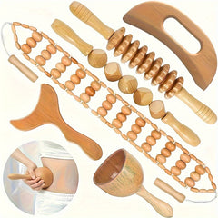 Sunhill 6 Piece Wood Massage Tool Set for Muscle Relief and Relaxation