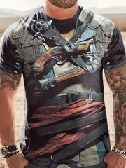 Vintage Graphic Novel T-Shirt for Men Casual Breathable Stretchy Tee